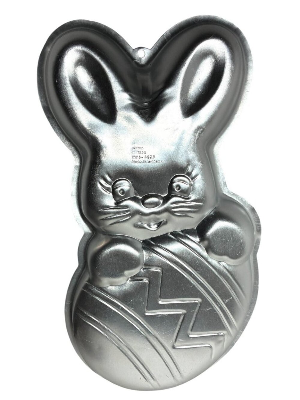 Wilton Peek-A-Boo Bunny Easter Egg Cake Pan Mold #2105-4395 Silver Aluminum VTG